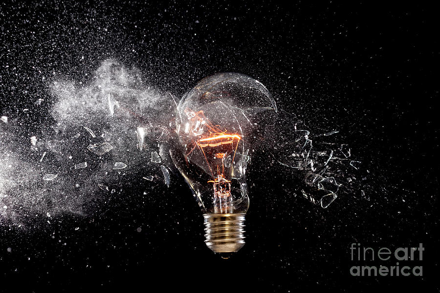Bulb Glass Explosion #5 Photograph by Gualtiero Boffi