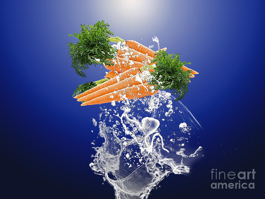 Vegetable Mixed Media - Carrot Splash #5 by Marvin Blaine