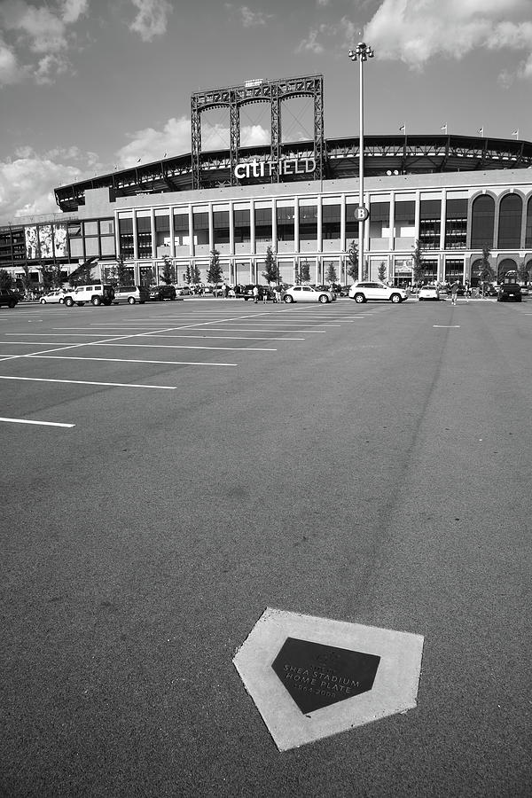 Baseball Photograph - Citi Field - New York Mets 2011 #3 BW by Frank Romeo