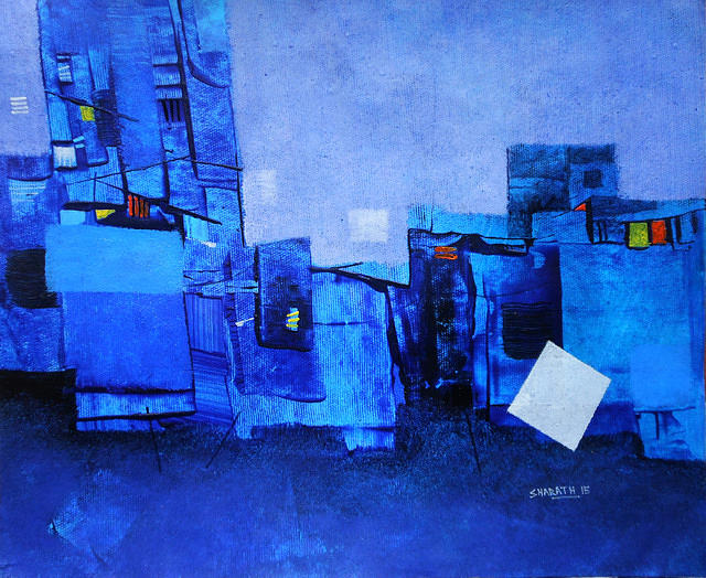 Abstract Mixed Media - City Scape #4 by Sharath Palimar