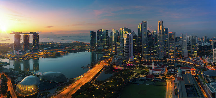 Cityscape of Singapore city #5 Photograph by Anek Suwannaphoom