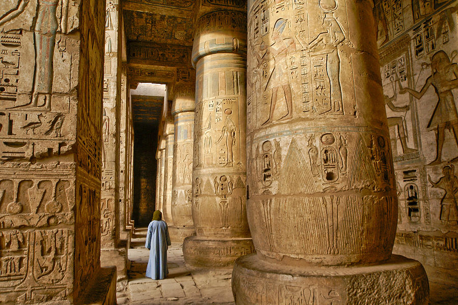 Colonnade in an Egyptian Temple #5 Photograph by Michele Burgess