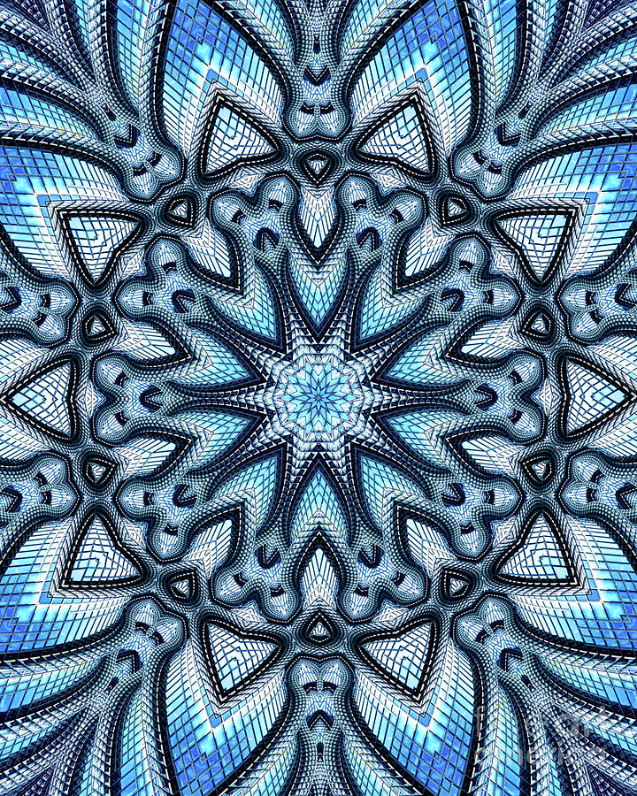 Colorful Blue Kaleidoscopic Design #5 Photograph by Amy Cicconi