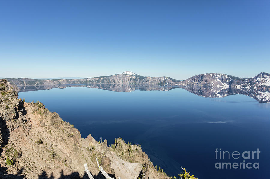 Crater lake perfect reflection in Oregon, USA #5 Photograph by Didier Marti