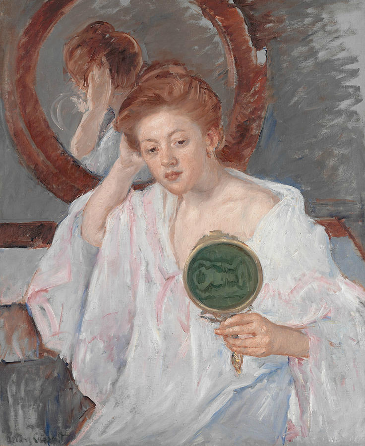 Impressionism Painting - Denise at Her Dressing Table by Mary Cassatt.