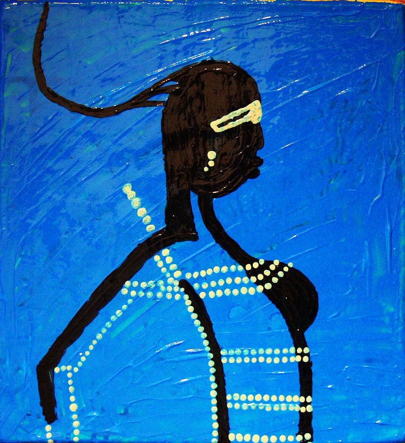 Dinka Lady - South Sudan #5 Painting by Gloria Ssali