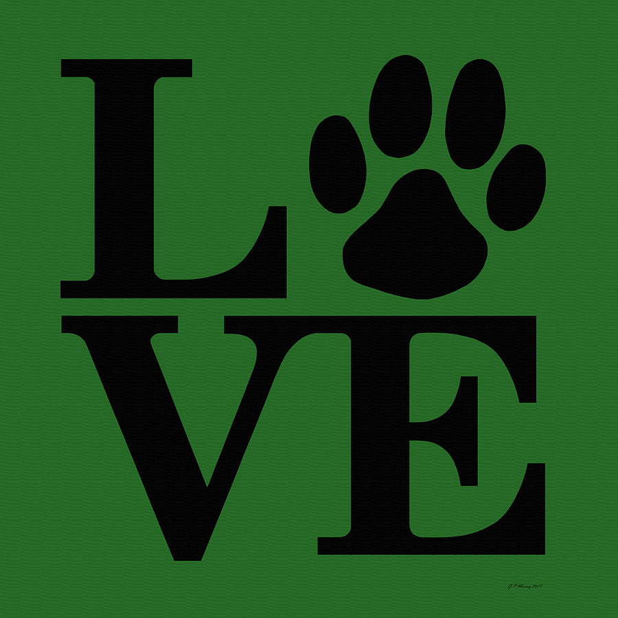 Dog Paw Love Sign #5 Digital Art by Gregory Murray