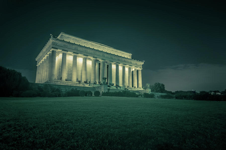 Dramatic And Moody Photo Of Lincoln Memorial At Night #5 Photograph by Alex Grichenko