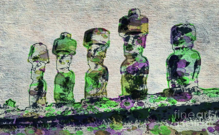 Easter Digital Art - Easter Island #5 by Esoterica Art Agency