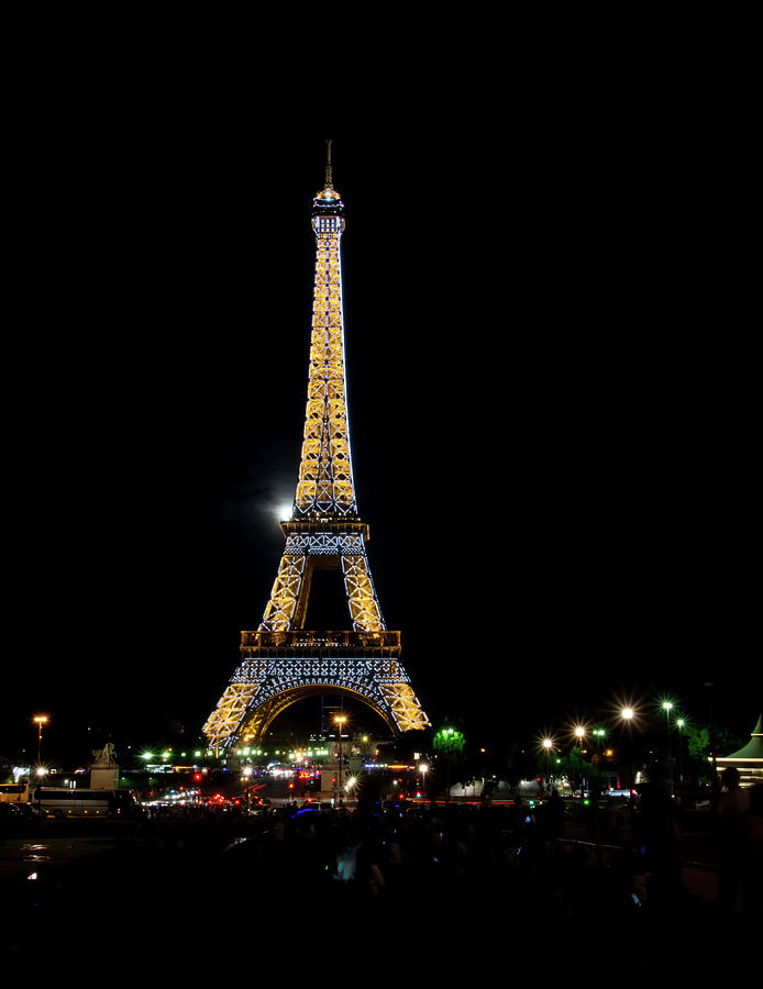 Eiffel Tower at Night Paris France #5 Digital Art by Carol Ailles ...