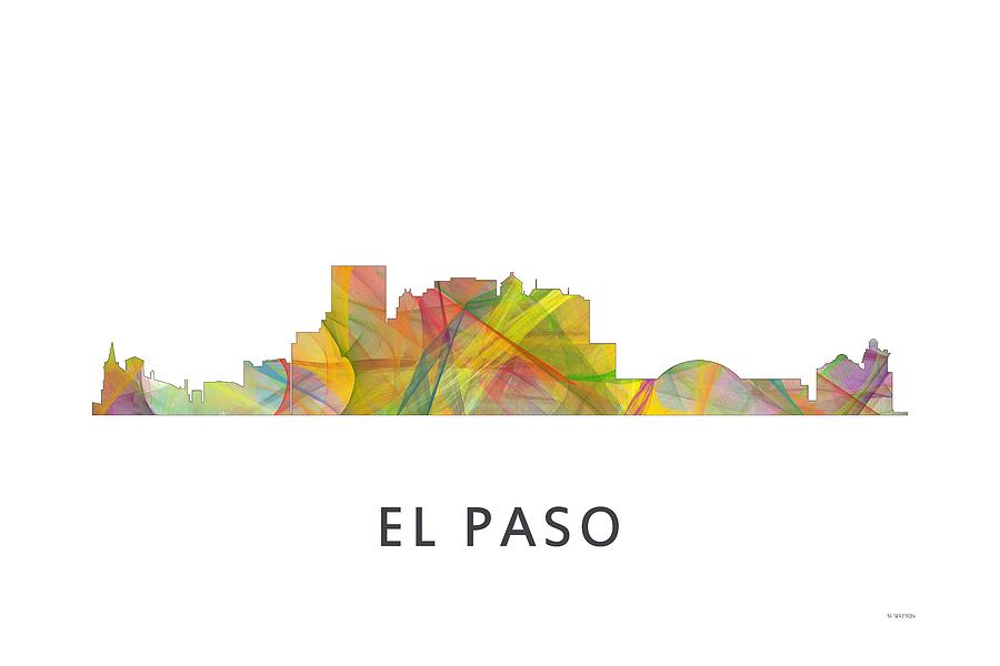 El Paso Texas Skyline #5 Digital Art by Marlene Watson