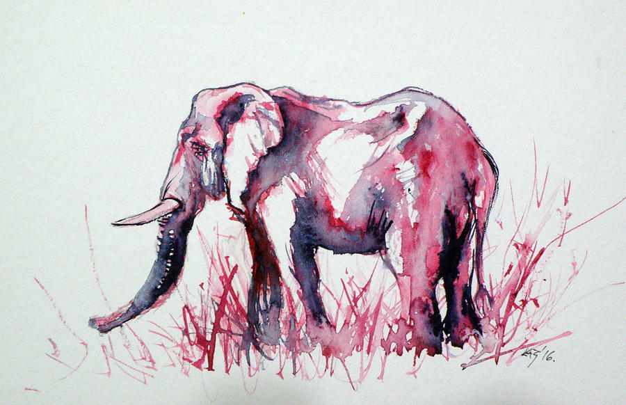 Elephant #15 Painting by Kovacs Anna Brigitta