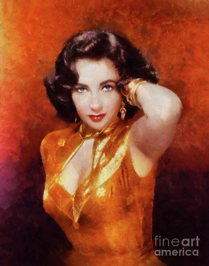 Hollywood Painting - Elizabeth Taylor Hollywood Actress #5 by Esoterica Art Agency