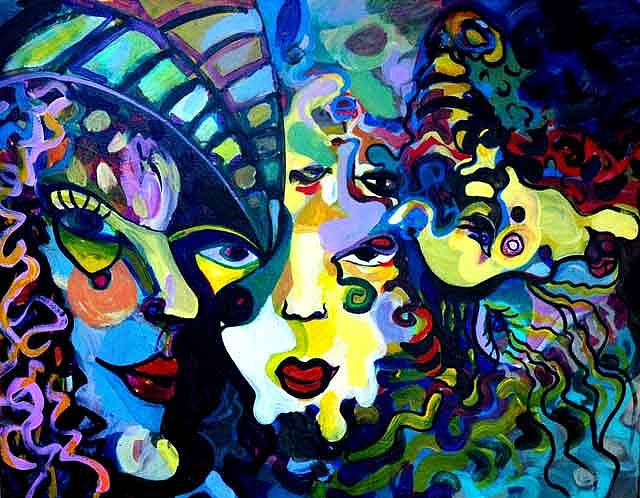 5 Faces Of Eve Painting by Andreea Allman - Fine Art America