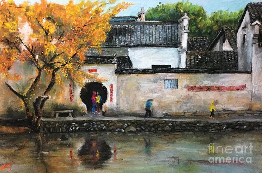 Fall  #5 Painting by Jieming Wang