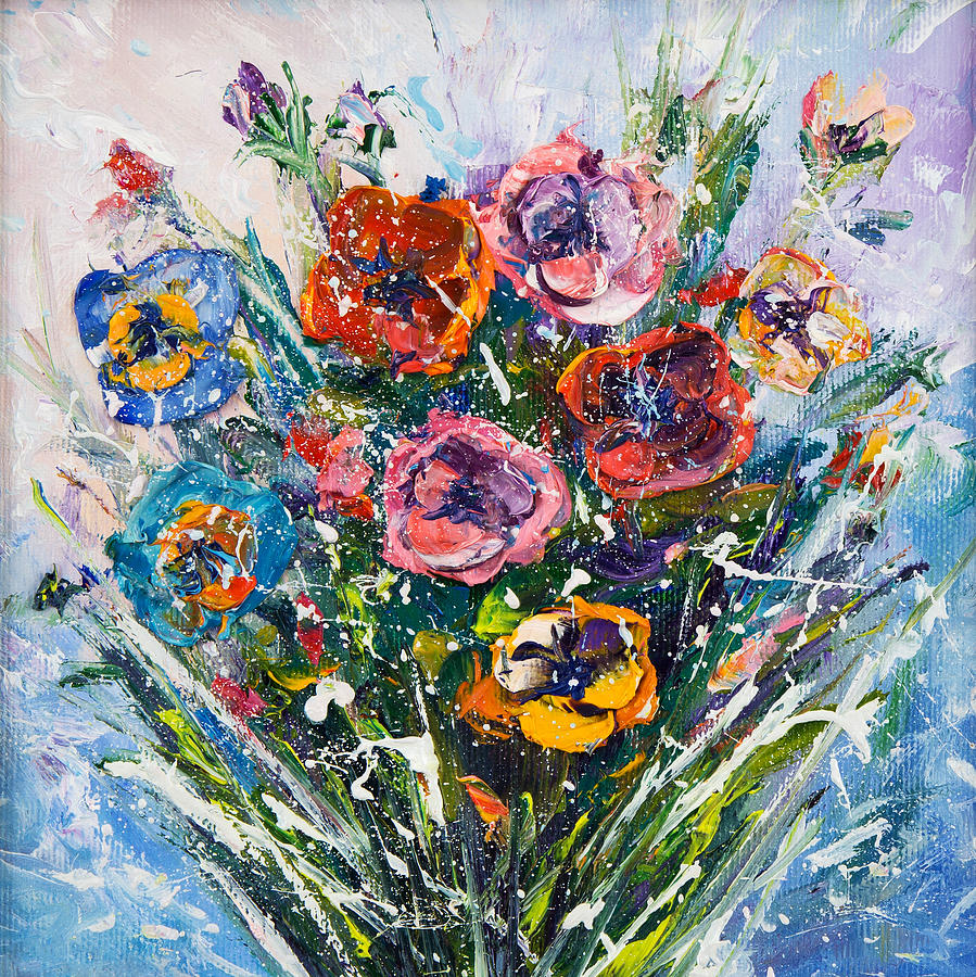 Abstract Painting - Flower bouquet #6 by Boyan Dimitrov
