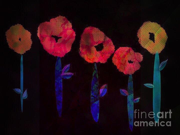 5 Flowers Digital Art by Cooky Goldblatt