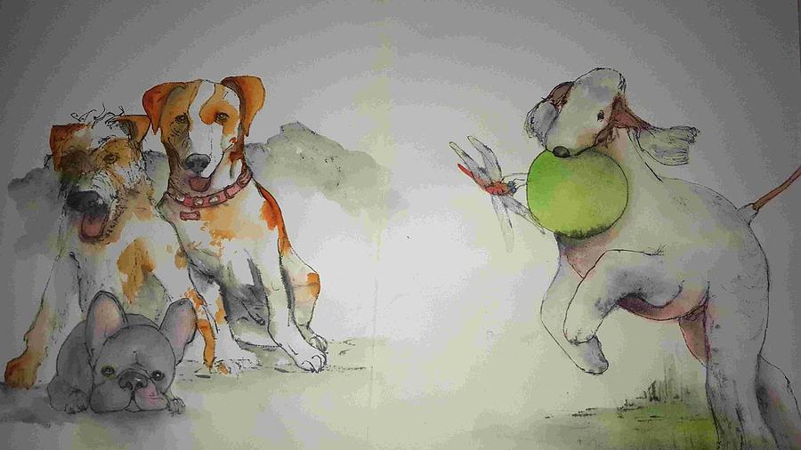 For love of a dog album #5 Painting by Debbi Saccomanno Chan