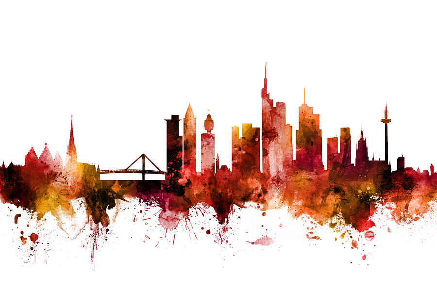 Frankfurt Germany Skyline #5 Digital Art by Michael Tompsett