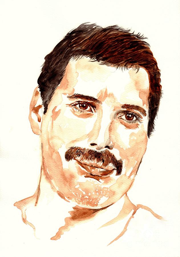 Freddie Mercury Painting - Freddie Mercury portrait #5 by Suzann Sines