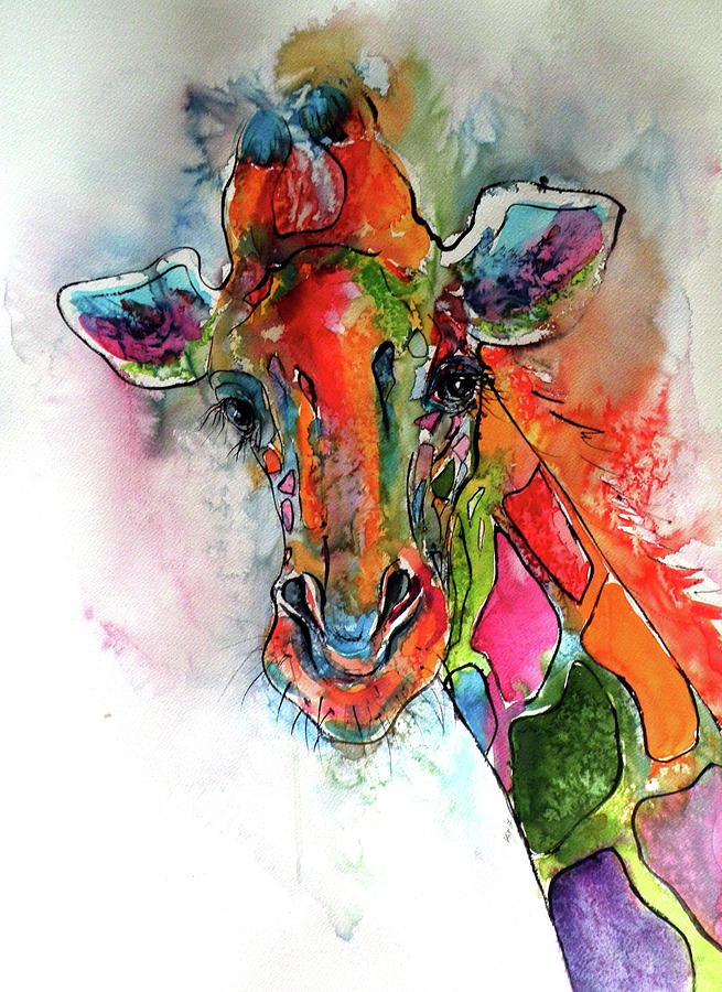 Giraffe #5 Painting by Kovacs Anna Brigitta