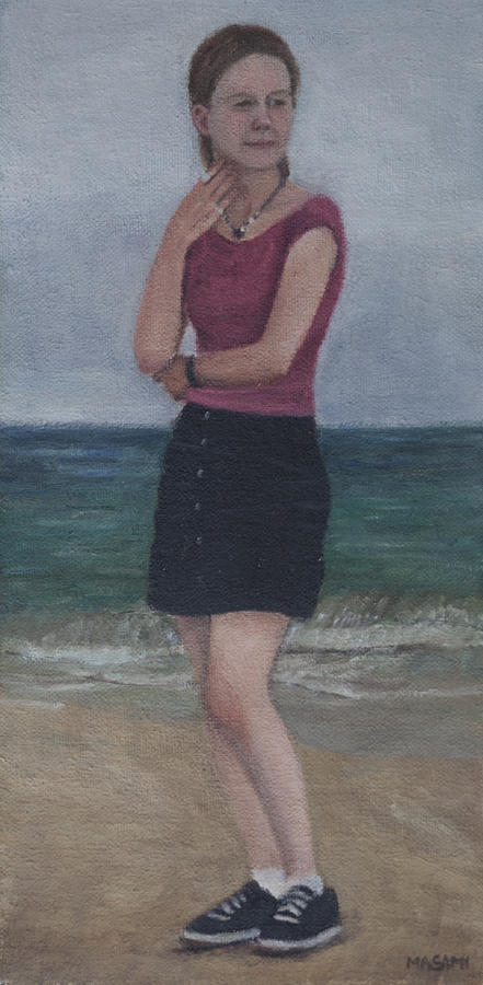 Girl At The Beach #5 Painting by Masami Iida