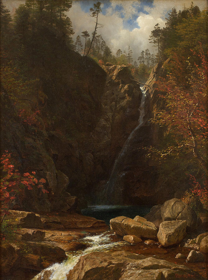 Glen Ellis Falls #5 Painting by Albert Bierstadt