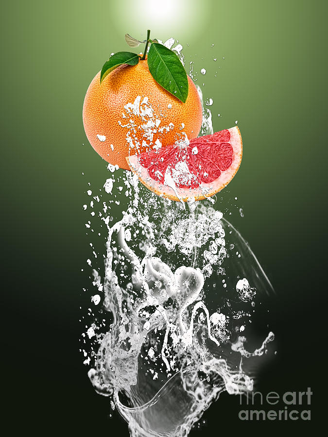 Grapefruit Mixed Media - Grapefruit Splash #5 by Marvin Blaine