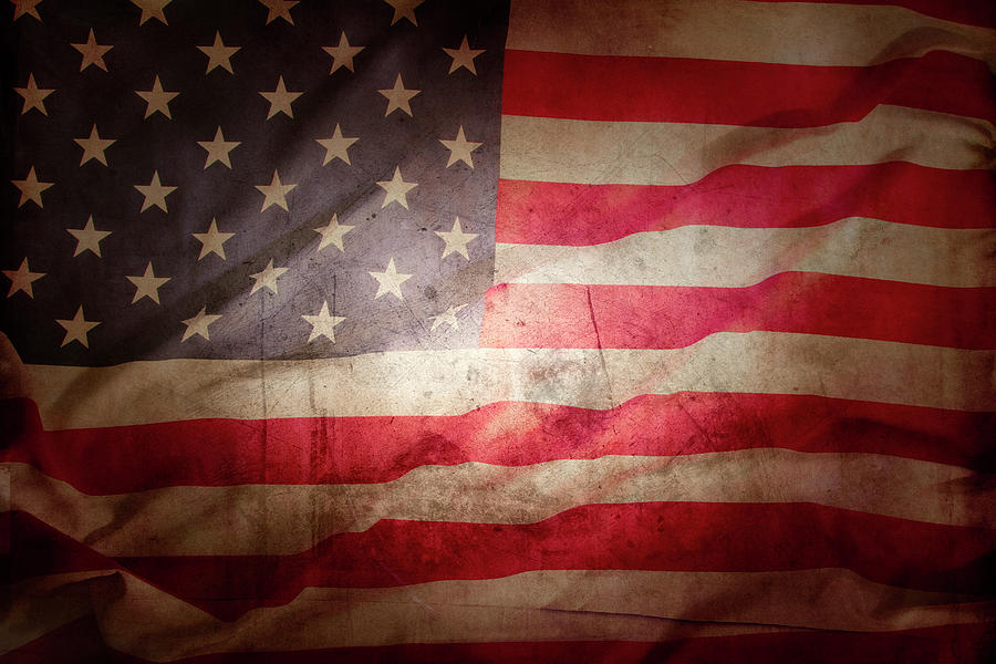 Grunge American flag 4 Photograph by Les Cunliffe