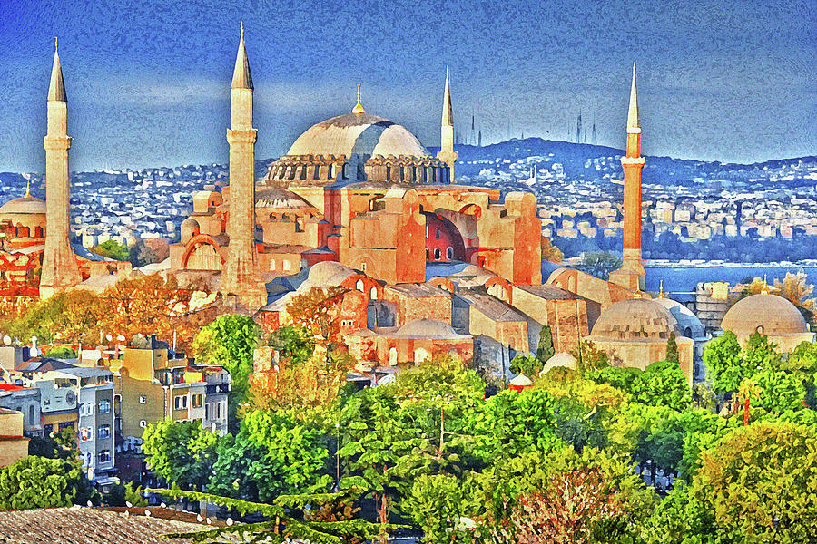 Hagia Sophia museum, Ayasofya Muzesi in Istanbul, Turkey Digital Art by ...