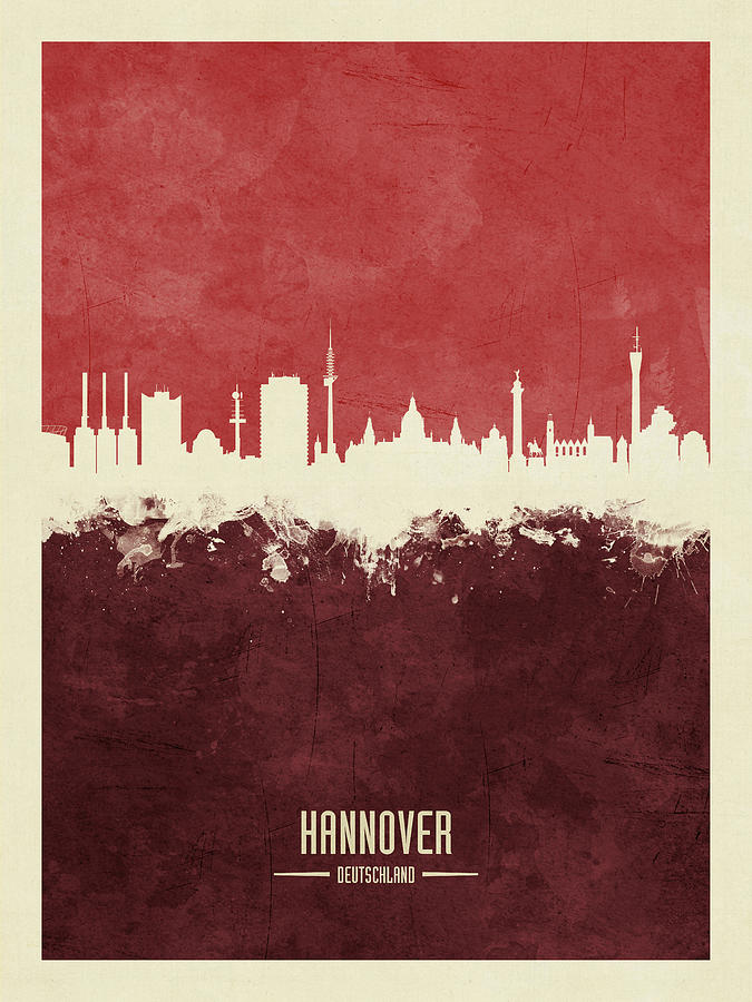 Hannover Germany Skyline #5 Digital Art by Michael Tompsett