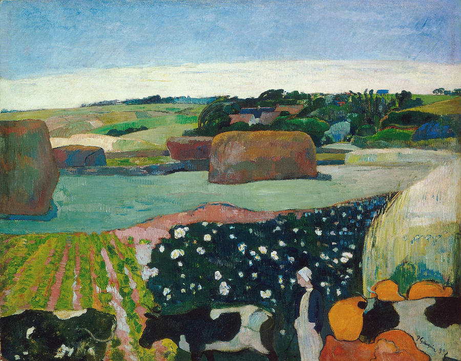 Nature Painting - Haystacks In Brittany,  #5 by Paul Gauguin
