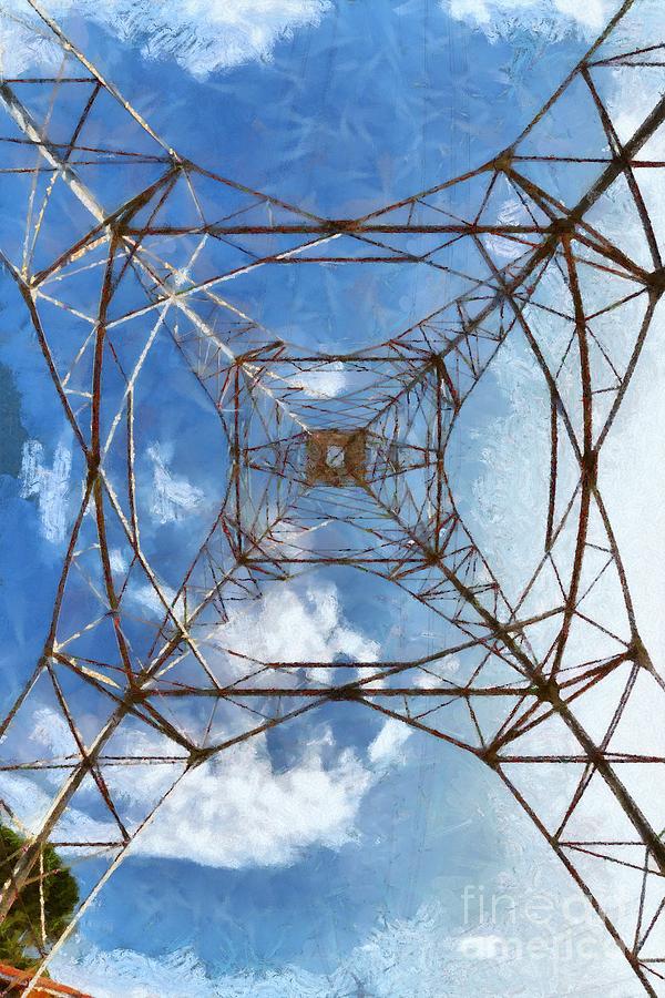 High voltage pylon #2 Painting by George Atsametakis
