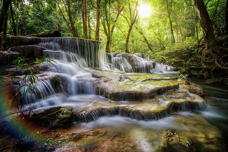 Nature Photograph - Huai Mae Khamin waterfall #5 by Anek Suwannaphoom