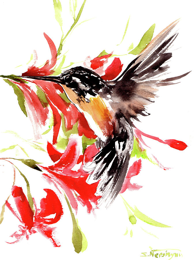 Hummingbird #5 Painting by Suren Nersisyan
