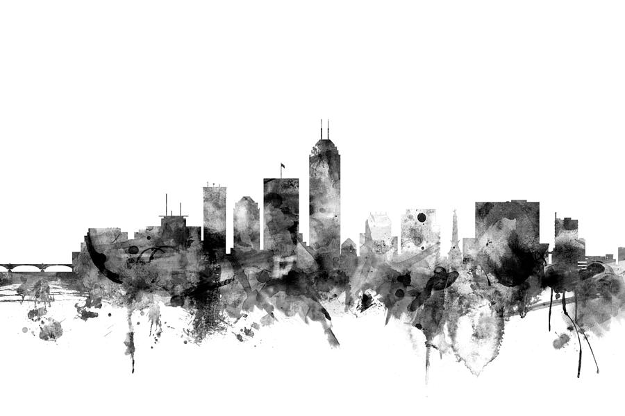 Indianapolis Indiana Skyline #5 Digital Art by Michael Tompsett