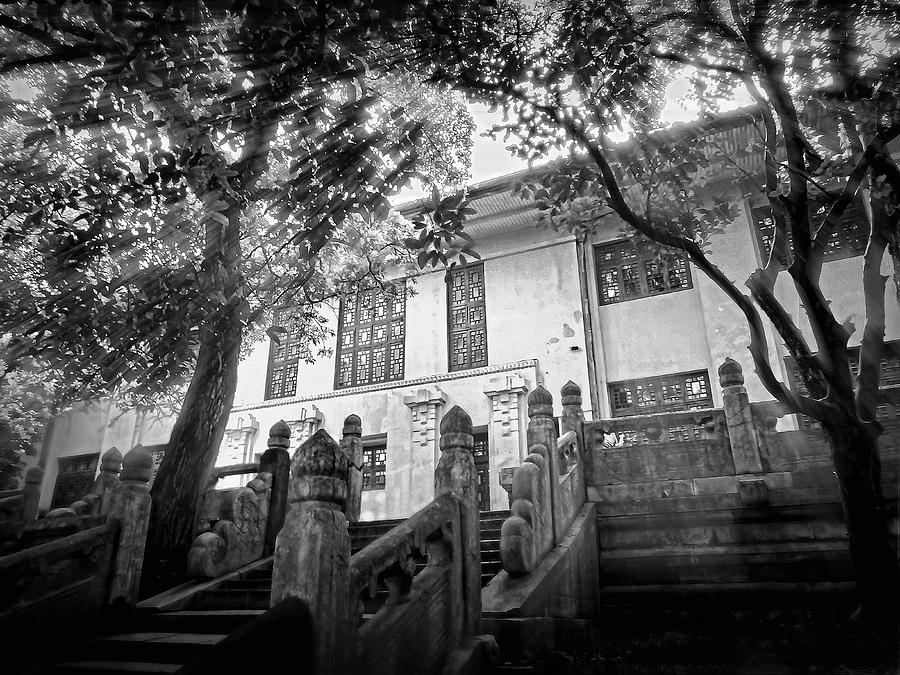 Jingjiang Palace-China Guilin scenery-Black-and-white photograph #5 Photograph by Artto Pan