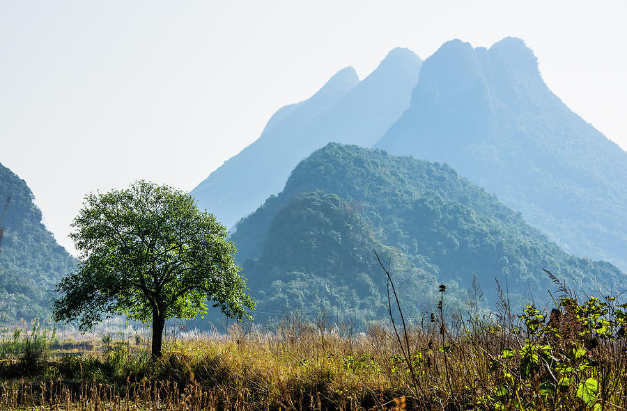 Karst mountains scenery in winter #5 Photograph by Carl Ning