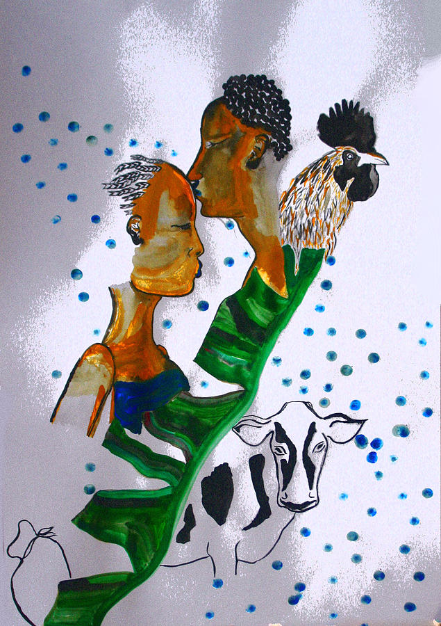 Kintu and Nambi Poster #5 Painting by Gloria Ssali