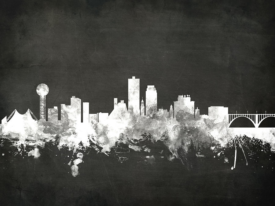 Knoxville Digital Art - Knoxville Tennessee Skyline #5 by Michael Tompsett