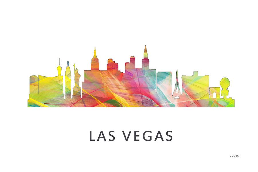 Architecture Digital Art - Las Vegas Nevada Skyline #5 by Marlene Watson