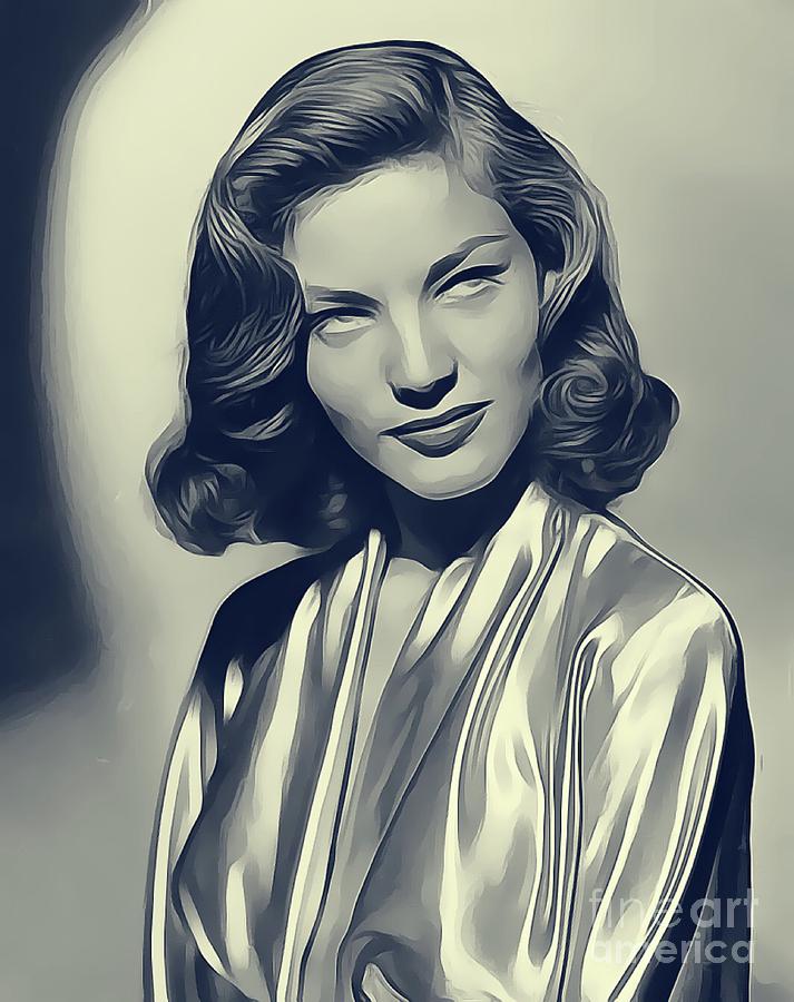 Hollywood Digital Art - Lauren Bacall, Vintage Actress #5 by Esoterica Art Agency