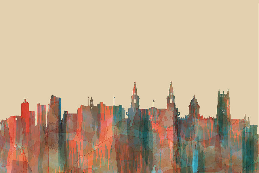 Leeds England Skyline #5 Digital Art by Marlene Watson