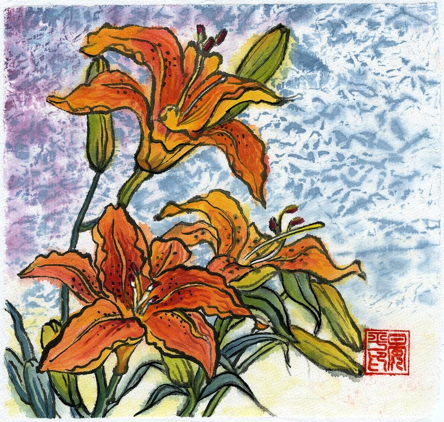 Lily #5 Painting by Ping Yan