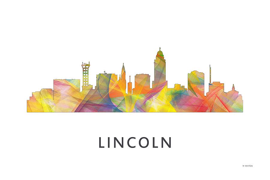 Architecture Digital Art - Lincoln Nebraska Skyline #5 by Marlene Watson