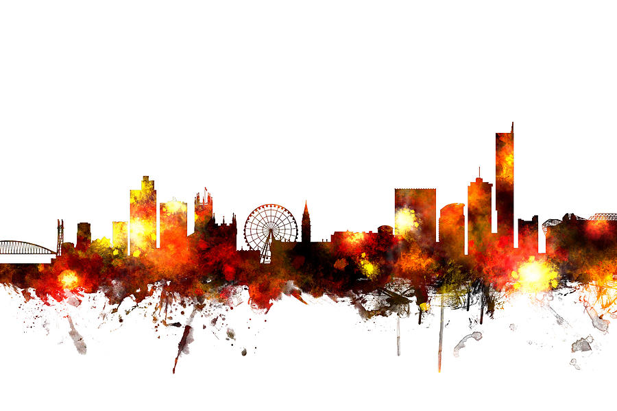 Manchester England Skyline #5 Digital Art by Michael Tompsett