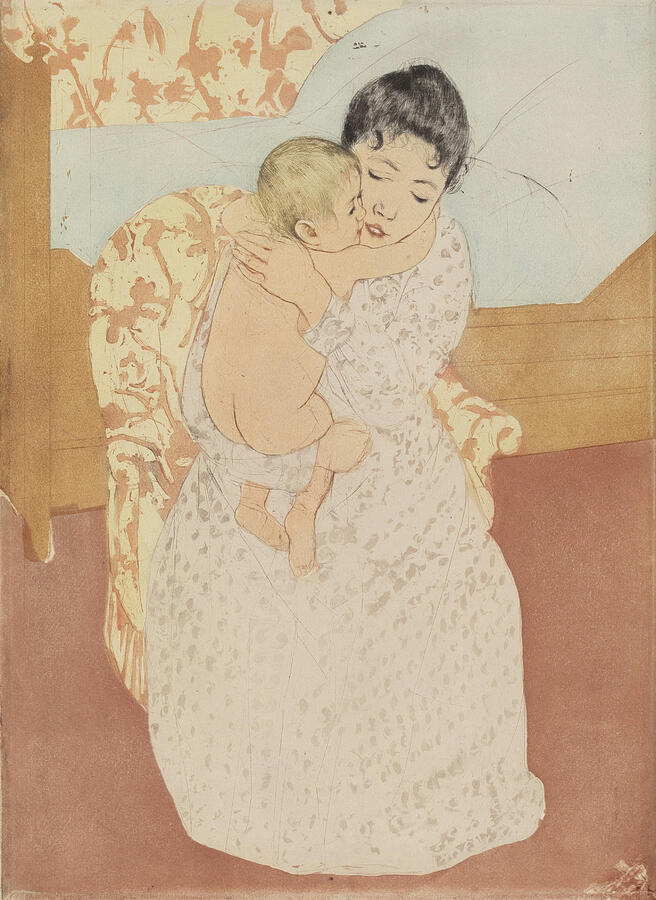 Maternal Caress, from 1890-1891 Relief by Mary Cassatt