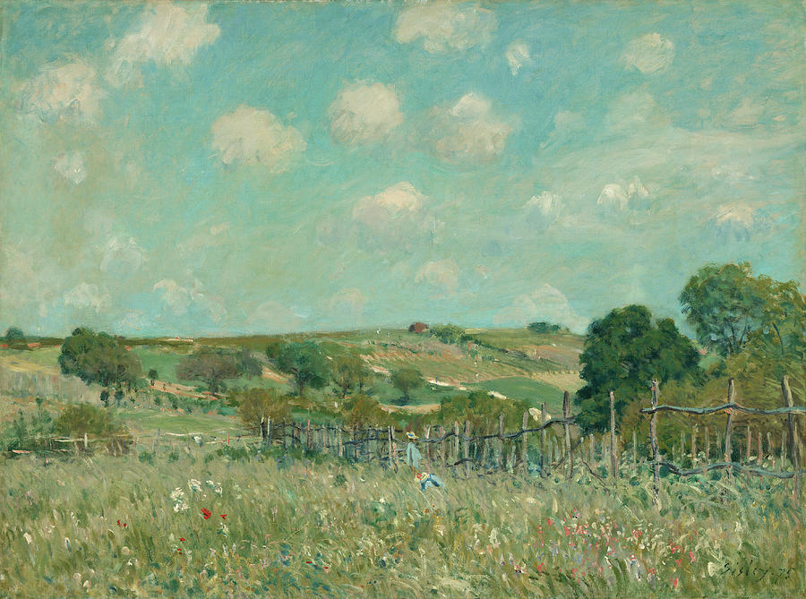 Meadow #5 Painting by Alfred Sisley