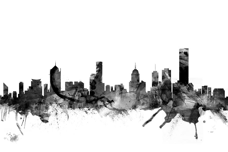 Melbourne Digital Art - Melbourne Skyline #5 by Michael Tompsett