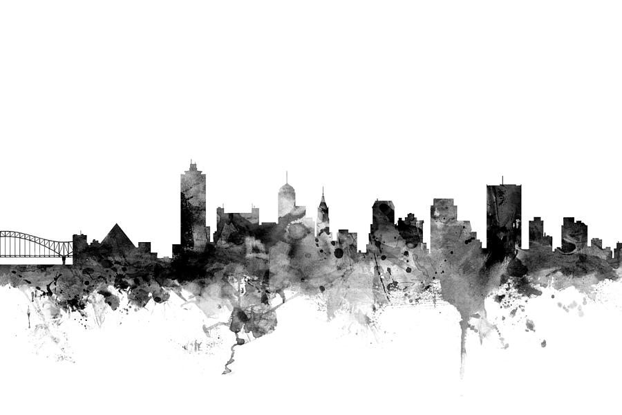 Memphis Tennessee Skyline #5 Digital Art by Michael Tompsett